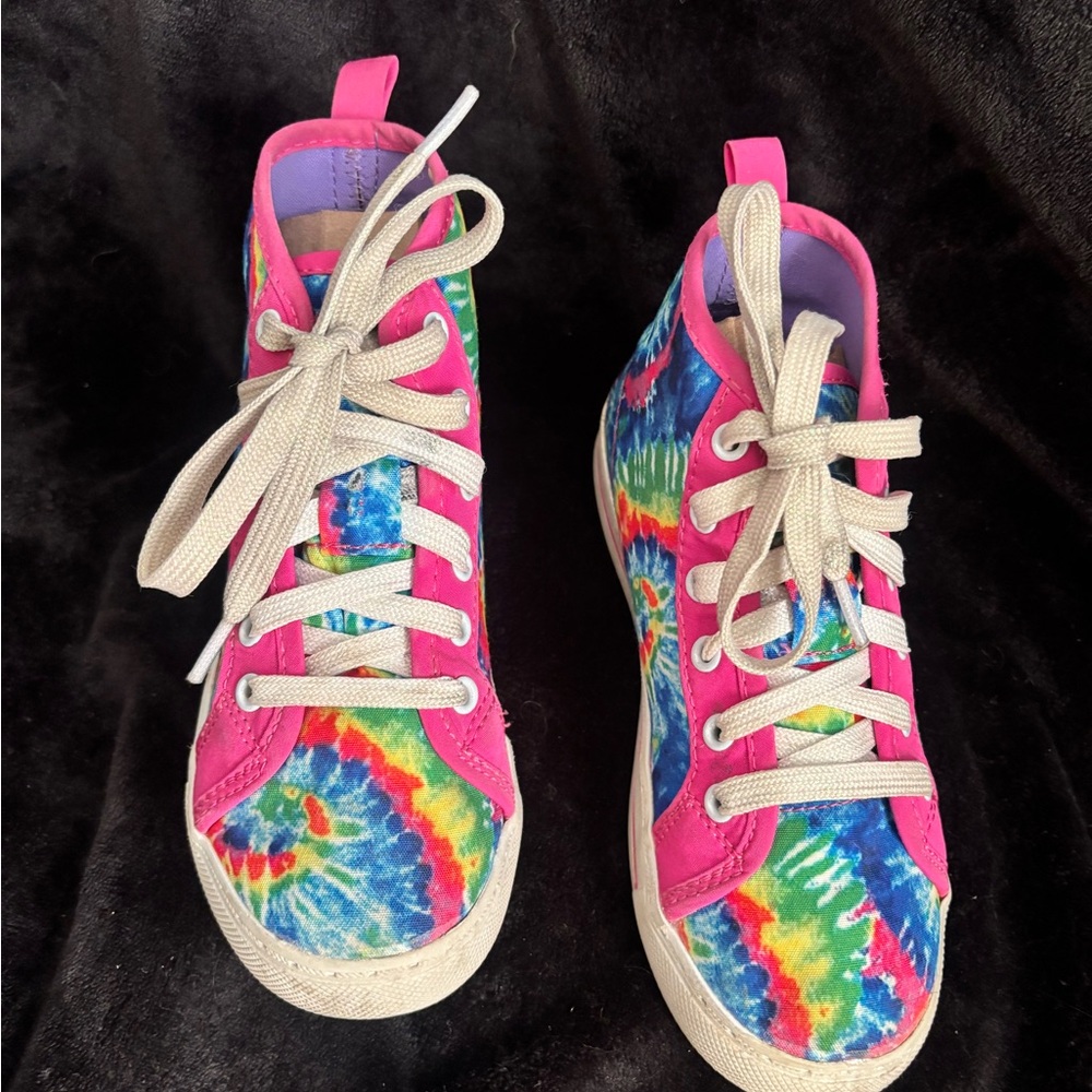 JoJo Siwa Tie-Dye High-Top Sneakers | Kids Size 1 | Pink Rainbow Shoes